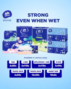 Vinda Deluxe Soft Pack Facial Tissue Medium 3-ply (5x90s)