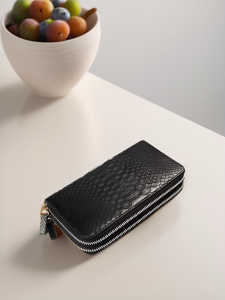 กระเป๋าสตางค์หนังแท้เปิดสองด้านทำมือ กระเป๋าสะพายไหล่แบบหนังนิ่มสำหรับผู้ชาย กระเป๋าสตางค์หนังเทอร์ริเอียหลายช่อง