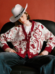 Toyouth | Lucky Red Thickened New Year Knit Cardigan