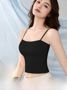 Miiow | Cat Lady White Strap Vest Women Summer Outdoor Thin Integrated No Wear Bra Underwear Matched Base Shirt
