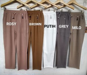 CELANA IMPORT WANITA POLOS TALI PINGGANG WARNA TERBARU