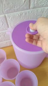 Pitcher Teko Tempat Minuman Aesthetic Warna Hijau Pink Biru Ungu free gelas pitcher plastik set gelas