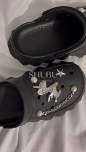 SHUBU Sandal Baim Fuji Wanita Unicorn Chain Jibbitz Series Kekinian Tebal 3cm Anti Slip