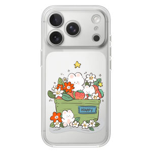 Cute Little Rabbit Strawberries Flower  17 pro  16 Transparent Soft Shell Compatible with Huawei Mate50 P40 Xiaomi 12X Honor 70