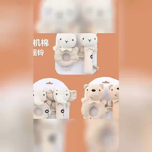 Baby Round Hand Rattle Stick Baby Enlightenment Toys Early Learning Hand Rattle Stick