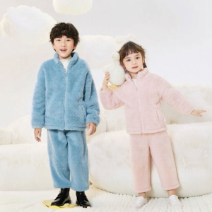 Balabala | ชุดนอนเด็กผ้าขนแกะคอรัลบุขนแกะ ชุดนอนฤดูหนาว ชุดนอนเด็กชายและเด็กหญิง ชุดนอนเด็กเล็กและเด็กโต ชุดนอนเด็กสำหรับใส่ไปข้างนอก