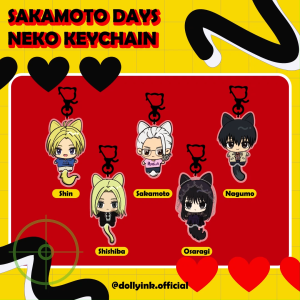 [READY STOCK] Gantungan Kunci Sakamoto Days Neko by dollyink/Sakamoto Days keychain/Keychain Sakamoto/Gantungan Sakamoto/Love and deepspace gantungan kunci/Cat Tail keychain