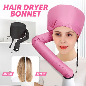 Hair Dryer Bonnet Attachment with Chin Strap Adjustable Hood Hairdryer Bonnet Nursing Cap Speeds Up Hair Drying for Natural Curly Textured Hair Care