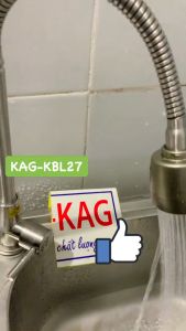Vòi bếp lạnh KAG-KBL27 cần lò xo cong xoay 180 độ màu Inox 304 vòi chậu chén bát cao cấp Sanda  không gỉ séc xả nước mạnh chất lượng tốt sử dụng siêu bền