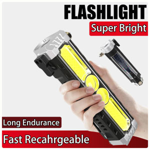 Powerful LED Flashlight USB Rechargeable Safety Cone Flashlight Outdoor Magnetic Attachment Handheld Portable Work Light