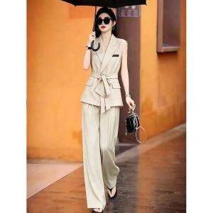 LIANGYILAILIN | Elegant Spring Suit Set with Belt for Business Wear