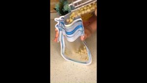 [1Pcs] Food Reusable Ziplock Storage Seal Bag Plastic Mason Jar Shape Snacks Zipper Pouch Kitchen Storage