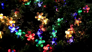 Solar String Flower Lights Outdoor Waterproof 50 LED Fairy Light Decorations for Garden Fence Patio Yard Christmas Tree Lawn Party