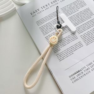 Cute Milk White Cat Paw Smile Nylon Mobile Phone Lanyard Short Handheld Pad Clip Mobile Phone Chain Wristlet Inoffensive