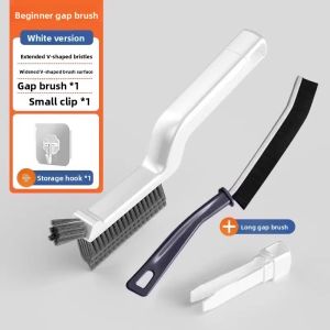 Multi-Functional Bathroom Gap Cleaning Brush Long Handle Long Strip Household Narrow Clamp Gap Toilet Door Gap Window Hard Bristle Brush