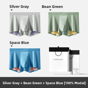 CarbinKoneer | CarbinKoneer Modal Mens Underwear Sport Antibacterial Crotch Boxed Gift Square Shorts Mid Waist Simple Style Youth Suitable