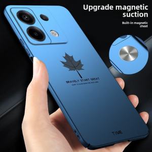 Ultra-Thin Magnetic Redmi Note13 pro Phone Case Mens Simple Maple Leaf Design Protective Shell for Xiaomi Redmi Note13 pro plus