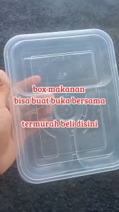 Thinwall klir bento sekat 3 / wadah makan 3 sekat plastik