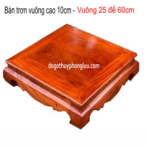 Nhất sơn vuông đôn chân quỳ thờ đế kê tượng gỗ hương cao 9cm