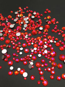 New round Flat Bottom Mixed Glass Silver Plated Nail Drill Red Gold Magenta SS6-SS30 Cubic Zirconia DIY Fashion Jewelry Accessories