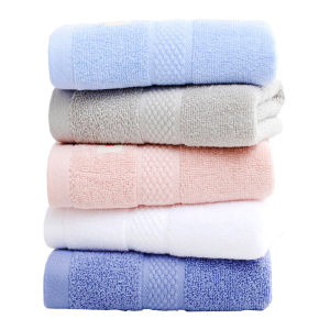 บริสุทธิ์ 100% ผ้าฝ้าย ผ้าเช็ดหน้า นุ่ม ผ้าขนหนูโรงแรมสําหรับใช้ในบ้านแบบไม่หลุดร่วงสําหรับผู้ชายและผู้หญิงดูดซับสูง แพ็ค 5 ชิ้น