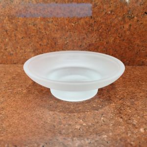 Minimalist round Glass Soap Dish Hotel Home Use Frosted Soap Tray Creative Face Wash Soap Plate Tray for Guest Room