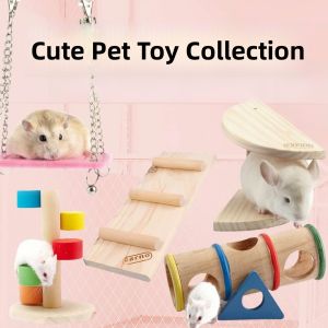 Wooden Hamster Guinea Pig Squirrel Hedgehog Swing Board Slide Ladder Toy CARNO Brand Pet Small Animal Entertainment Supplies
