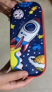 Pencil Case,3D EVA Large Capacity Pen Holder Marker Bag box with Zipper Pen Case Multi-Compartment Cartoon Spaceman Storage Pen Box Pen Bag Stationery Pouch School Supplies