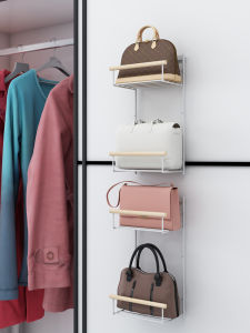 Office Door Back Bag Storage Rack Wall Hanging Bag Holder Iron Material Non-Piercing Installation for Closet And Cabinet