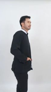 Baju Koko Jasko Dewasa Baju Pria Muslim Semi Jas Polosan Warna Hitam
