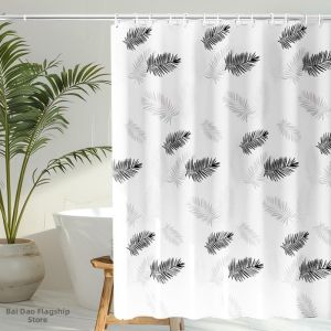 MOLIDA | Drill-free Waterproof Anti-mold Thick Bathroom Curtain Set