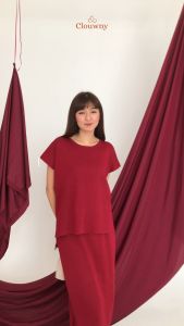 Clouwny Woori Knit Set Korean Look Setelan Wanita Fit to XXL