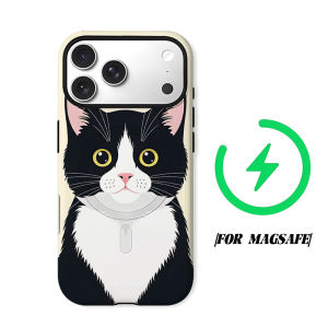 Tuxedo Cat Portrait Phone Case for iPhone 18 17 16 15 14 13 12 11 Air Pro Max Plus Double-layer Cover