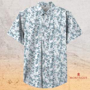Montagut Men’s Casual Hawaiian Short-Sleeved Shirt With Pocket Regular Fit Curve Hem