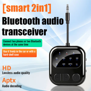 Kebidumei | KEBIDUMEI Bluetooth 6.0 Audio Reciever Transmitter 3.5mm AUX HIFI Music Dual Stream Wireless Adapter With Mic for TV Car Flight