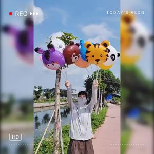 BI Q Versi Balon foil bulat 18inch animal balon ulang tahun dekorasi ulang tahun S140