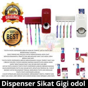 TJ Dispenser Odol Otomatis Tempat Sikat Gigi Set / Toothpaste Dispenser Multifungsi