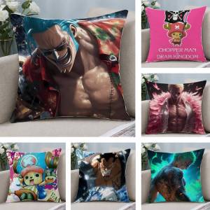 Bandai | One Piece Rob Lucci CP9 Anime Plush Pillow Cover Soft Short Plush Cushion Cover For Sofa Bedroom Home Decor Gift Decoration