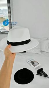 Mũ Phớt Fedora Dạ Nỉ Đai Đen Thời Thượng