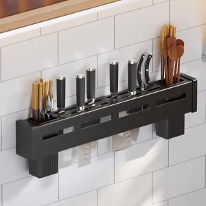 Flusso Rak Pisau Dinding Dapur & Rak Sendok Garpu Tempel Dinding