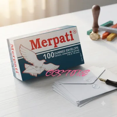 Amplop Merpati Kecil 1 Box isi 100 Model Diamond 110 x 70 mm untuk Alat Tulis dan Kerajinan.