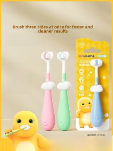 Dinosaur Doctor Childrens Toothbrush Soft Bristles Three Sides Half U Shape for Babies And Toddlers Age 3 to 6 plus Specialized Toothbrush