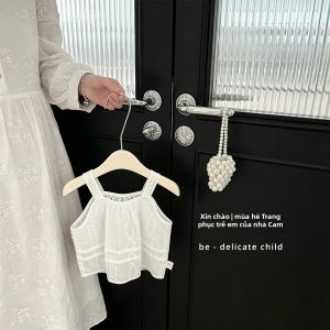Bộ Quần Áo Hè Cho Bé Gái Thoáng Khí Dây Ren Cotton