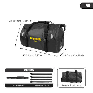 Motorcycle Rear Seat Bag Waterproof Tail Duffle Bag Travel Hiking Camping Boating Riding Outdoor Luggage