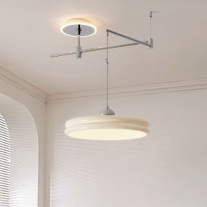 FANCY LAMP CLUB | Adjustable Arm Modern Style Creamy Restaurant Pendant Light