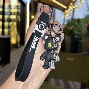 A Unique Keychain: Creative Punk Mechanical Violent Bear Doll Keychain Bag Charm Pendant Couple Gift