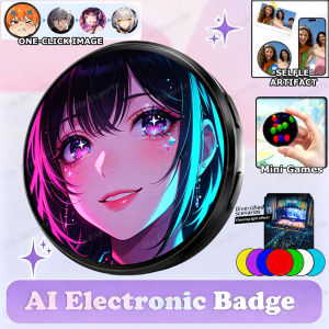 Upgrade Dynamic Electronic Badge 1.5INCH Touch Screen Anime E-Badge For Game Peripherals Excellent Fans Friends Birthday Gifts