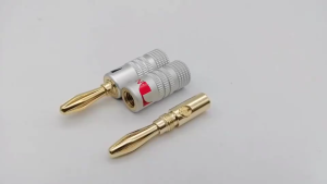 [SG Local Stock]6/12Pcs Golden Nakamichi Speaker Banana 4MM Plug Connector Adapter Connectors
