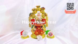 Tháp tỏi tài lộc thần tài Di lặc năng lượng mẫu vip có đèn - TỎI CÁT TƯỜNG