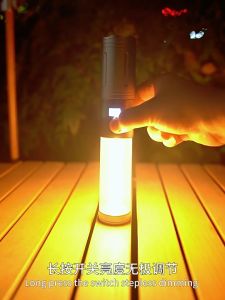 ตั้งแคมป์บรรยากาศย้อนยุคแสงไฟฉายหดได้อบอุ่นสีเหลืองเต็นท์ไฟฉายฉุกเฉินกลางแจ้ง C แบบชาร์จไฟ led โคมไฟตั้งแคมป์ที่ถอดออกได้